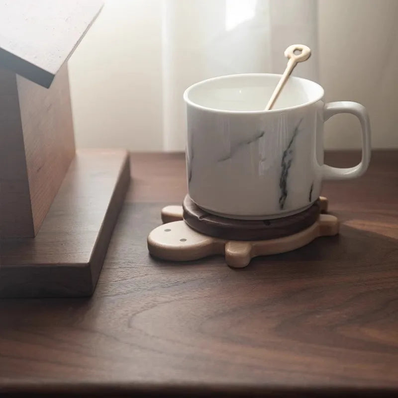 Woodland Shell Coaster - Creative, Cute Shape Black Walnut Solid Wood Turtle Insulation Mat, Good for Kettle Tea, Coaster, Tableware Anti-scald Table Ornaments