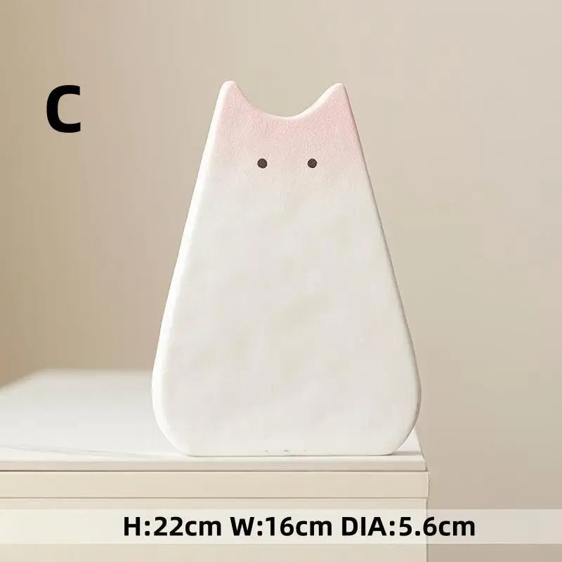 WhiskerBloom Vase - Cute cat-like ceramic vase, Nordic style, decoration flower arrangement