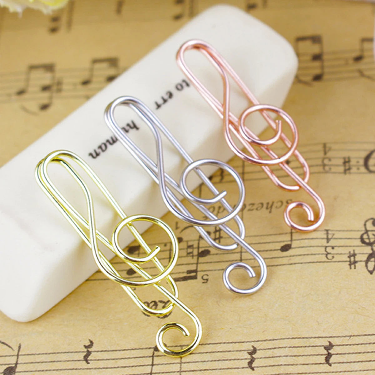 NoteClips - 10pcs metal note paper clip, creative bookmark content book, office school stationery materials