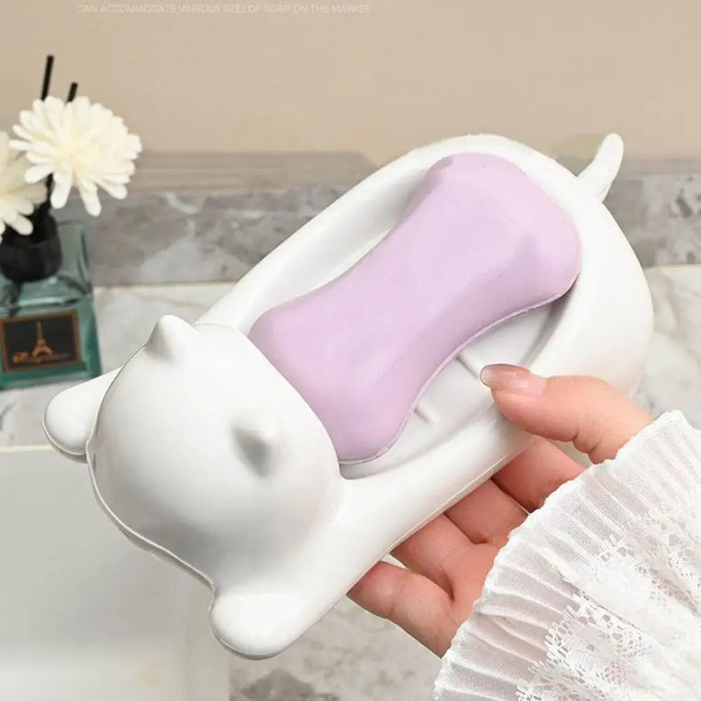 PurrSoap Dish - Soap Dish Drainable Cute Cat-shaped Soap Drain Tray