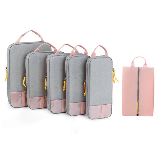 Shrink Pack Pods - 6 Piece Luggage Compression Travel Organizer Bags