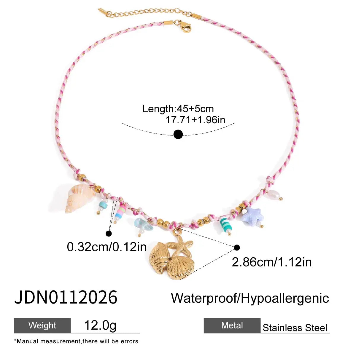 Coastal Seaside TideTreasure - Bohemian Style Colorful Rope Stainless Steel Pendant Necklace