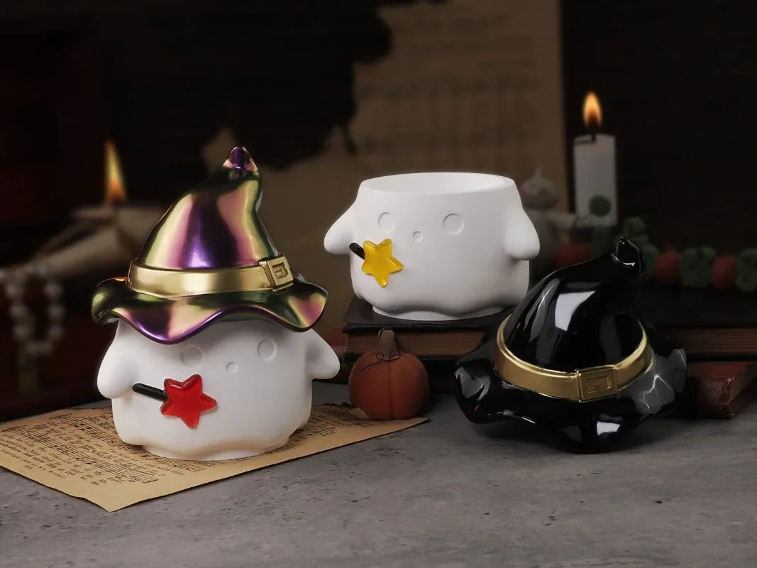 SpiritedJar Mold - Cute Ghost Storage Box Silicone Mold Epoxy Resin Jar Molds with Lid Halloween Candle Cup Mold Plaster/Concrete Candle Jar Mould