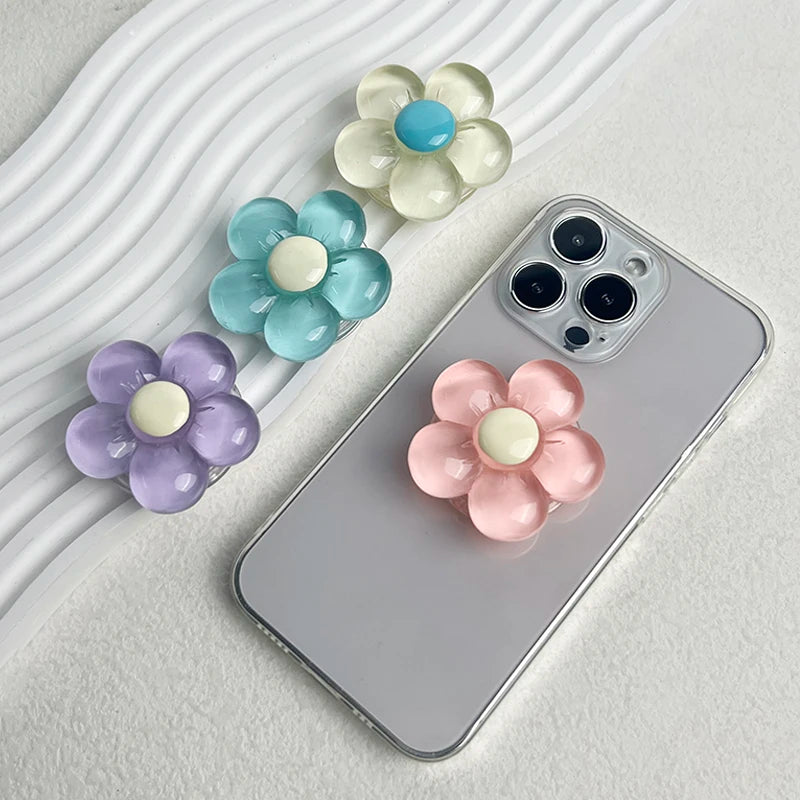 BlossomGrip Phone Holder - 1pc Transparent Flower Phone Holder