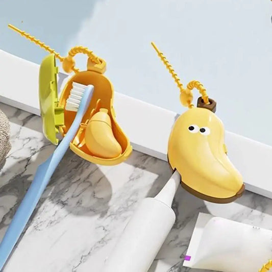 FreshPeel Portable Toothbrush Holder - Must-have Toothbrush Protective Cap Cute Banana Brush Cap Case