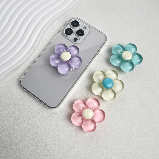 BlossomGrip Phone Holder - 1pc Transparent Flower Phone Holder