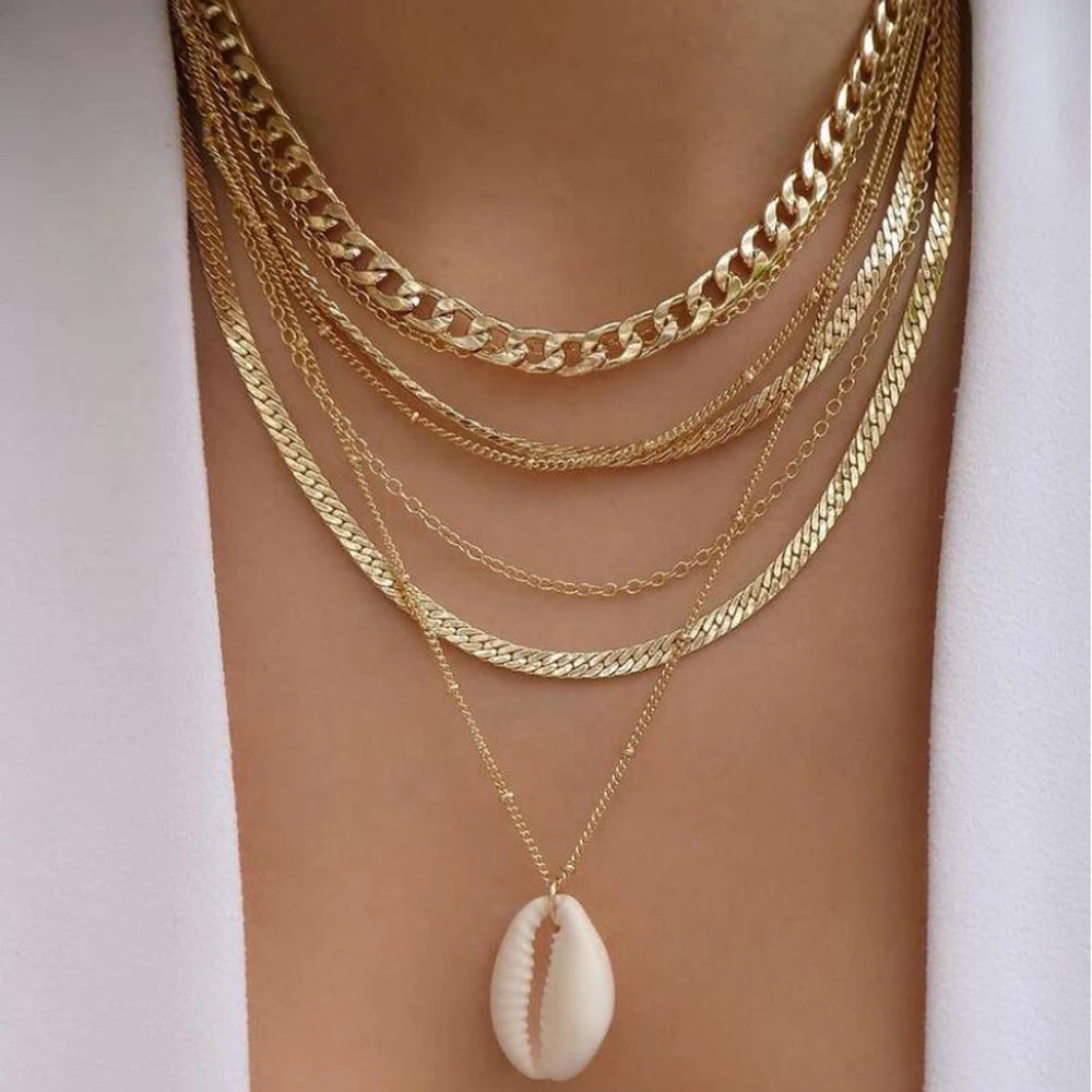 GoldenMystique - Multi-Layer Boho Pendant Necklaces