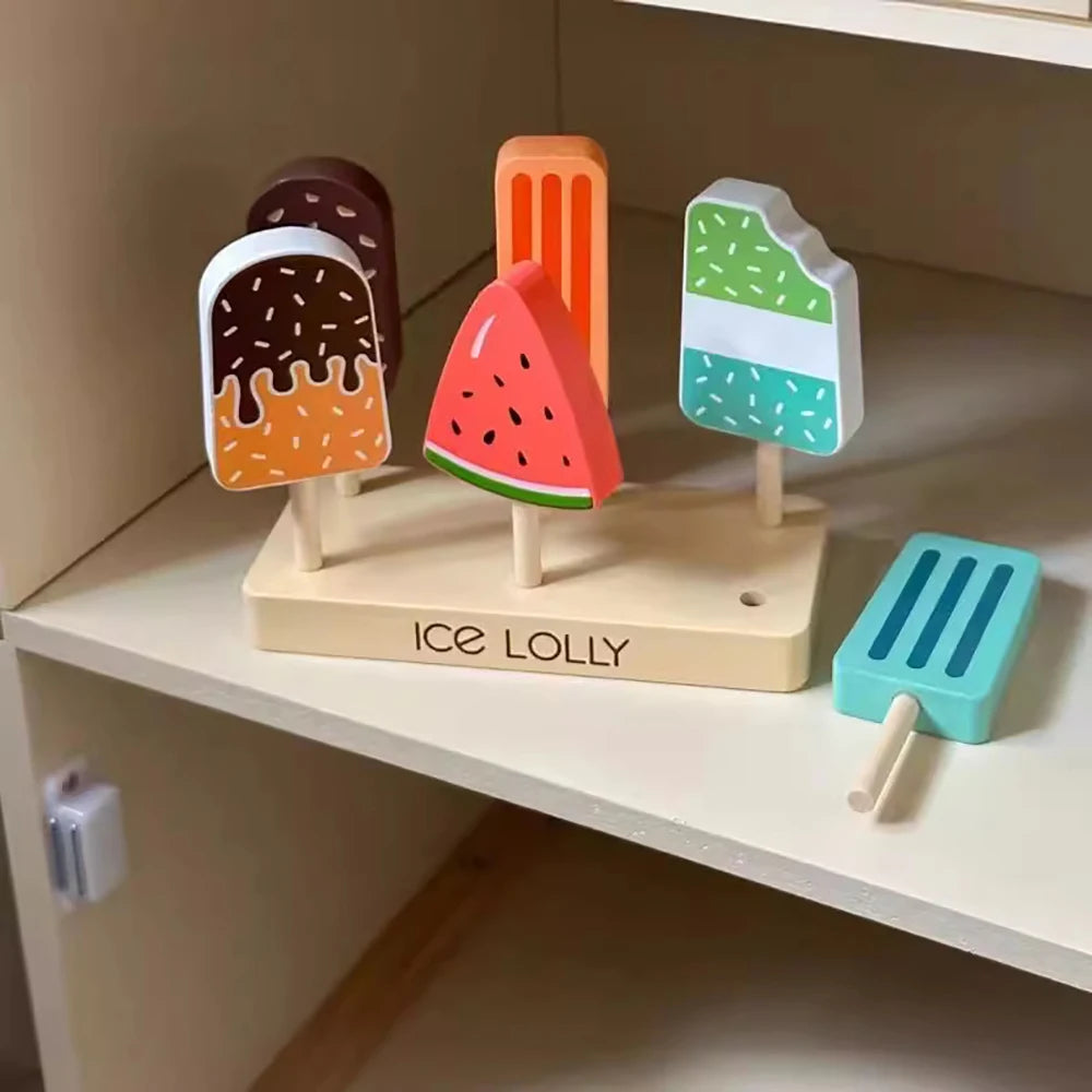 Scoop & Smile Play Cones - Wooden Simulation Ice Cream Education Toy