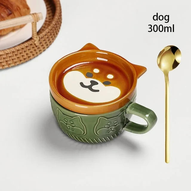 KittyWhisker Brew Bowl - Japanese Cartoon Cat Small Dish combo dish set