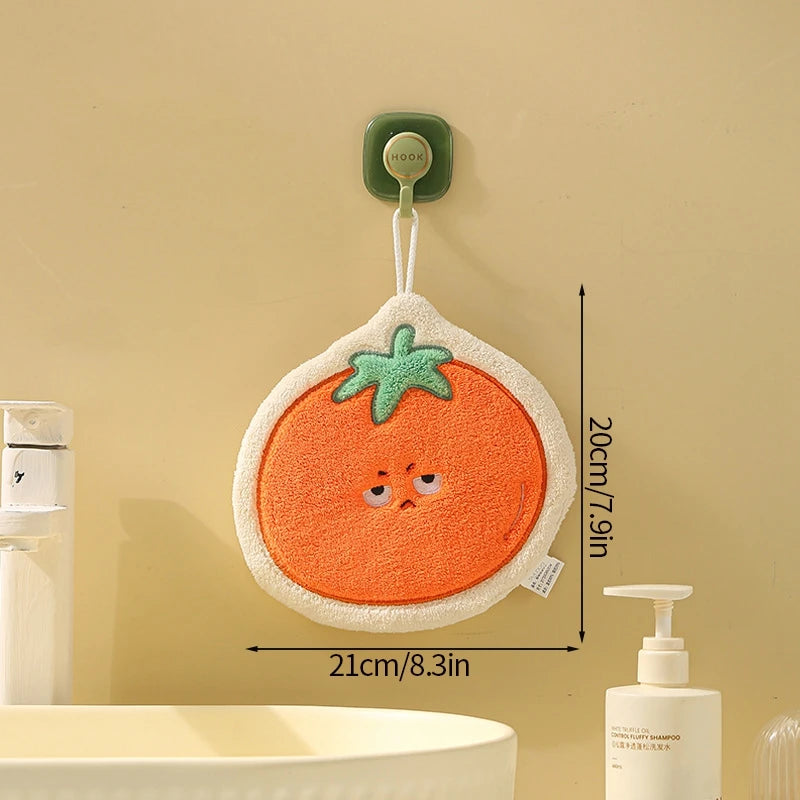 HarvestHug Towels - Cute Hand Towel Cartoon Wipe Handkerchief Rag  Vegetable Shape Towels for Kitchen Bathroom, KidsHanging Towel Soft Dish cloth