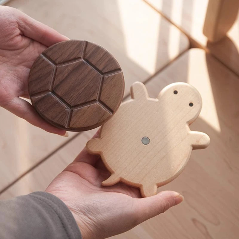 Woodland Shell Coaster - Creative, Cute Shape Black Walnut Solid Wood Turtle Insulation Mat, Good for Kettle Tea, Coaster, Tableware Anti-scald Table Ornaments