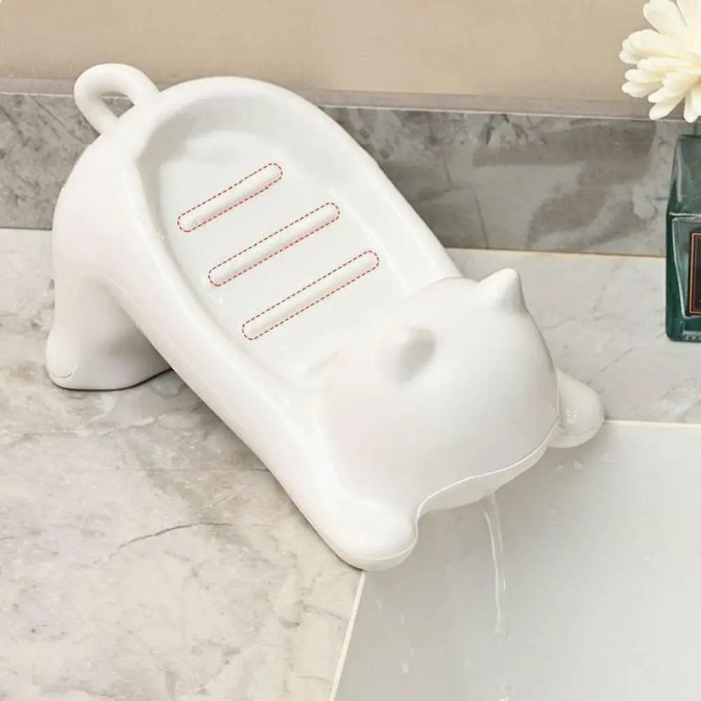 PurrSoap Dish - Soap Dish Drainable Cute Cat-shaped Soap Drain Tray