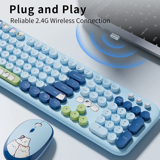 MeowType Classic Set - Full Size Wireless Keyboard Mouse Combo