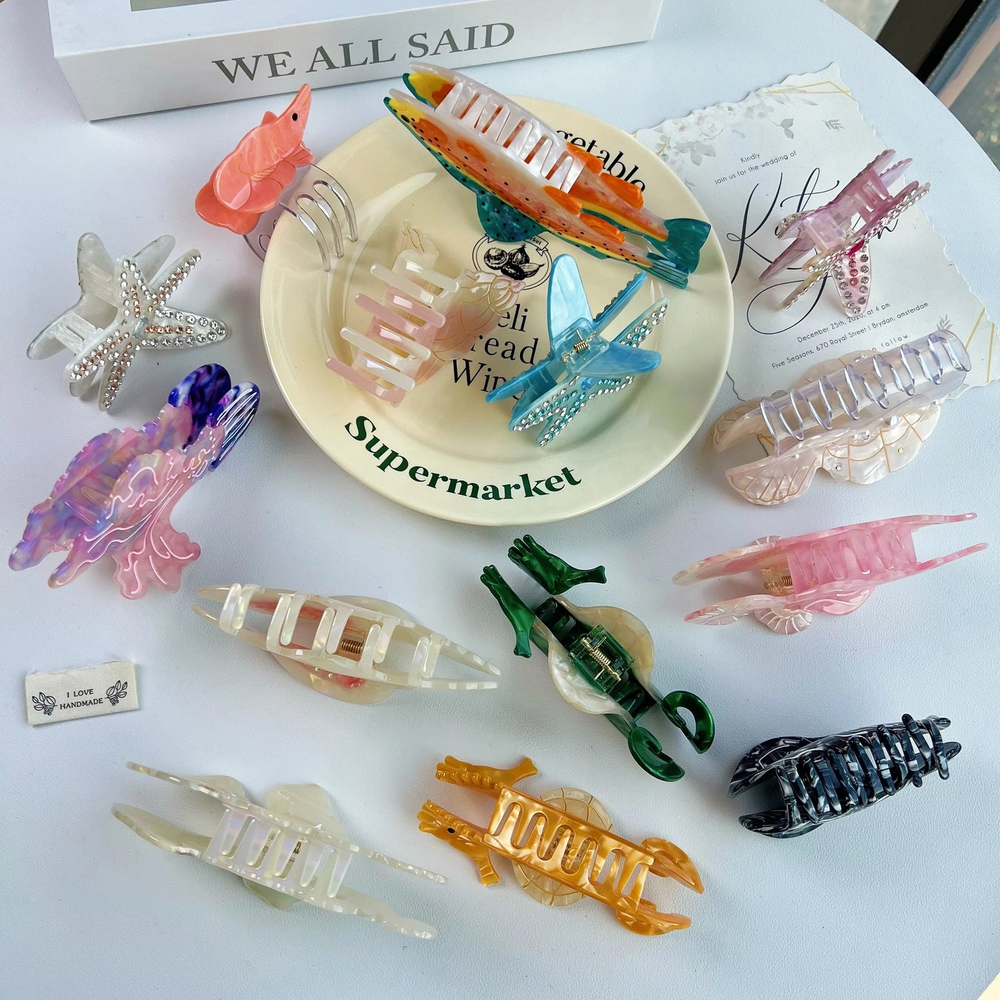 TideTamer Claw Clips - 14 Marine Jellyfish and Fish Claw Hair Clips