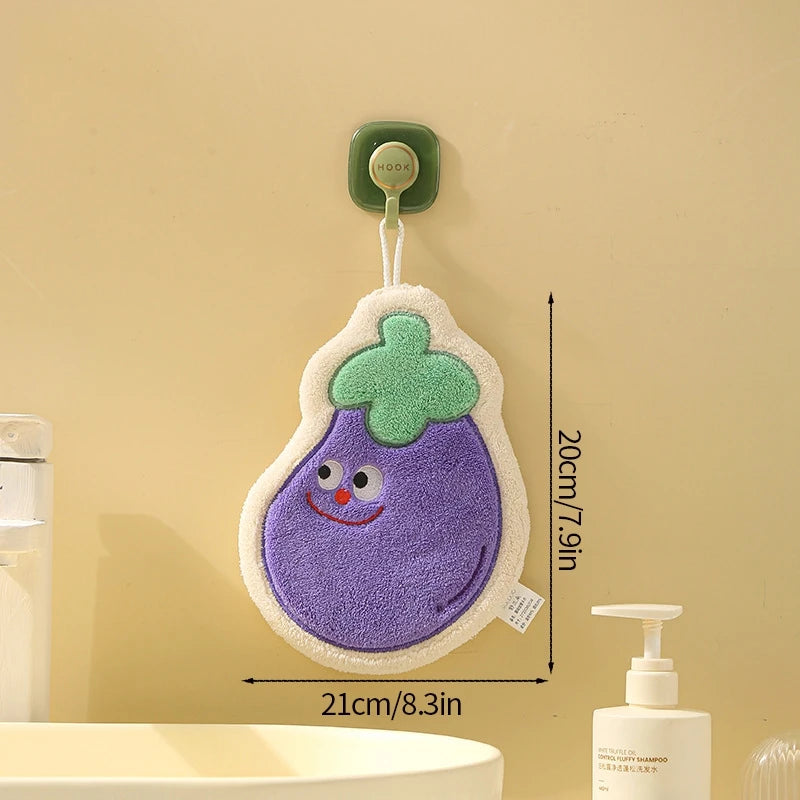 HarvestHug Towels - Cute Hand Towel Cartoon Wipe Handkerchief Rag  Vegetable Shape Towels for Kitchen Bathroom, KidsHanging Towel Soft Dish cloth
