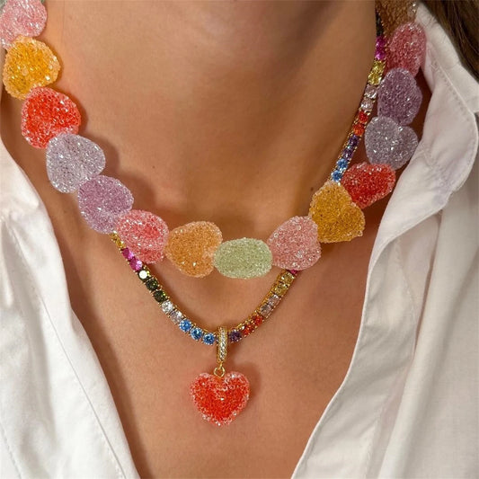 SugarKiss Candy Collar - Colorful love candy resin necklace