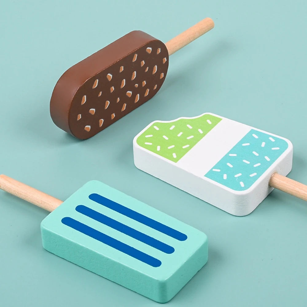 Scoop & Smile Play Cones - Wooden Simulation Ice Cream Education Toy