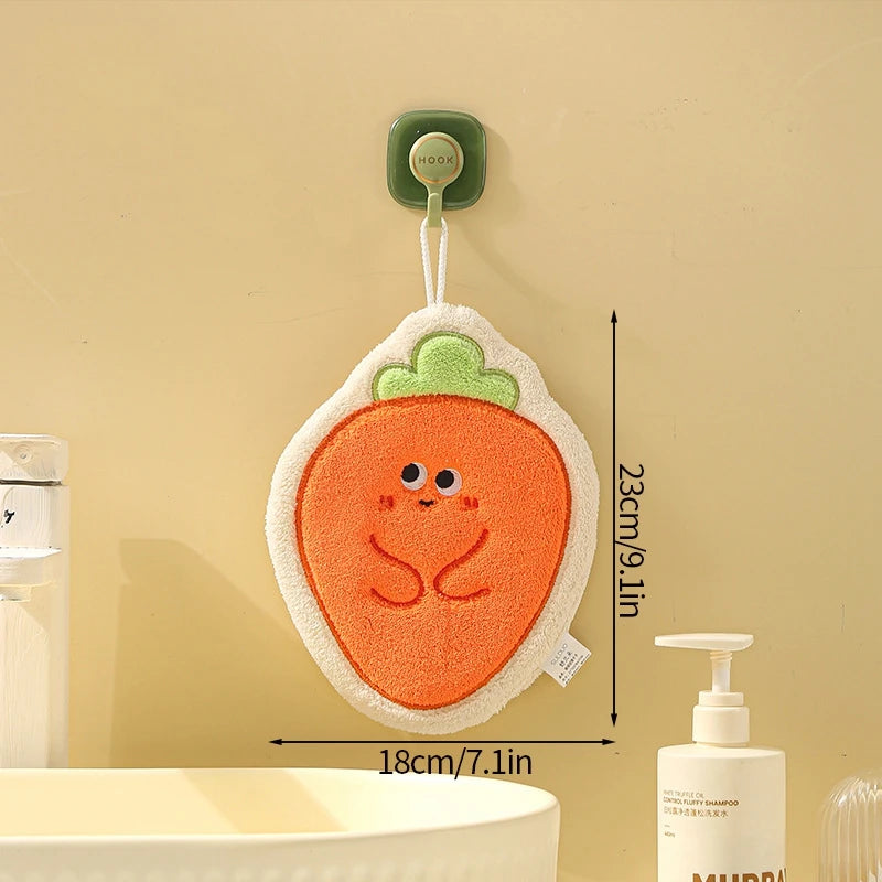 HarvestHug Towels - Cute Hand Towel Cartoon Wipe Handkerchief Rag  Vegetable Shape Towels for Kitchen Bathroom, KidsHanging Towel Soft Dish cloth
