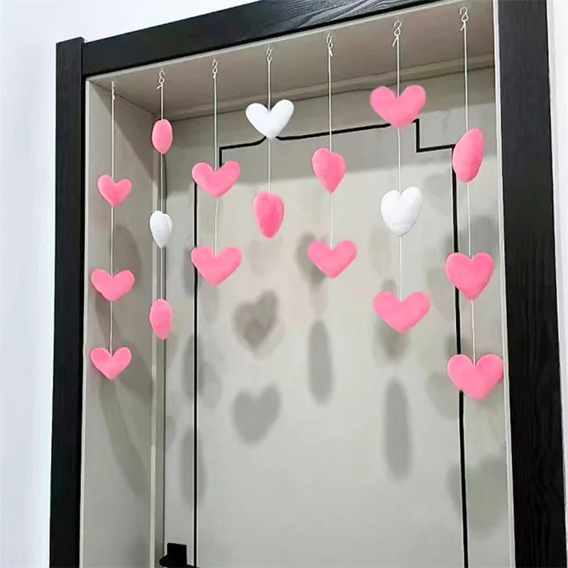 Cupid’s Tassel Twinkle - Girls' Pink Heart Shaped Curtain