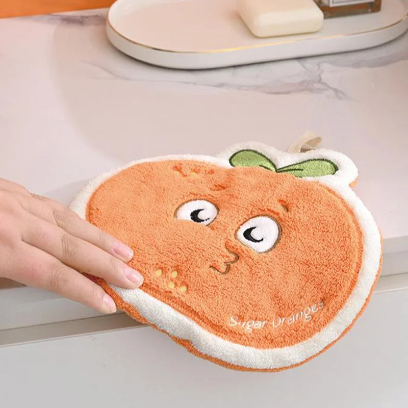 HarvestHug Towels - Cute Hand Towel Cartoon Wipe Handkerchief Rag  Vegetable Shape Towels for Kitchen Bathroom, KidsHanging Towel Soft Dish cloth