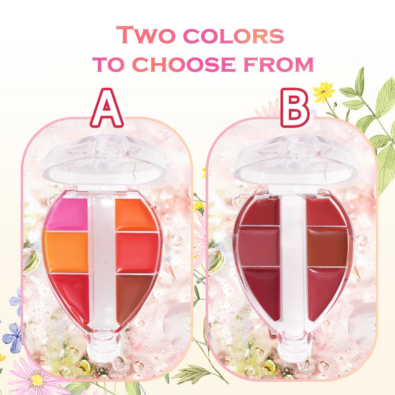 Glass Charm Palette Lip Gloss - 6 Colors Jelly Lip Cream