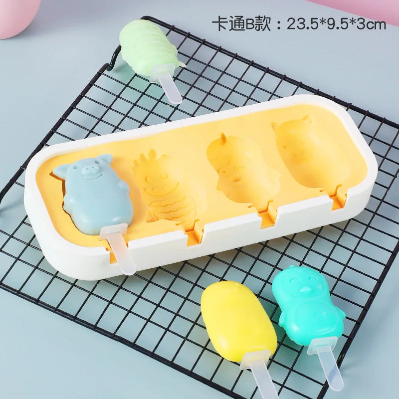 PopsiclePal Set - Popsicles Molds Kids, Baby, Cute Shapes Silicone Mini Popsicle Molds BPA Free Reusable Ice Cream Mold Popsicle Maker Set