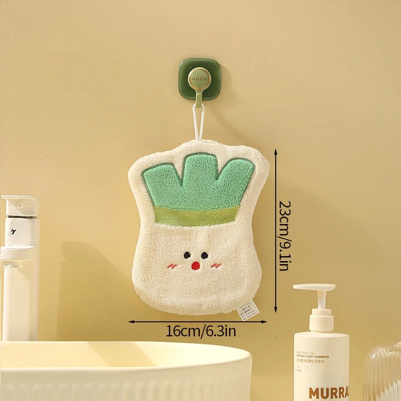 HarvestHug Towels - Cute Hand Towel Cartoon Wipe Handkerchief Rag  Vegetable Shape Towels for Kitchen Bathroom, KidsHanging Towel Soft Dish cloth