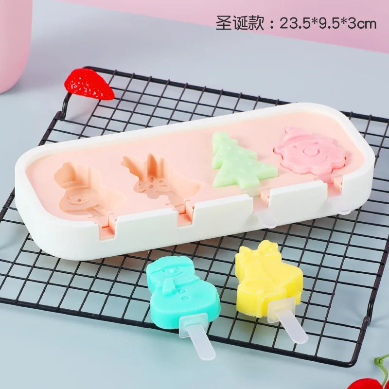 PopsiclePal Set - Popsicles Molds Kids, Baby, Cute Shapes Silicone Mini Popsicle Molds BPA Free Reusable Ice Cream Mold Popsicle Maker Set