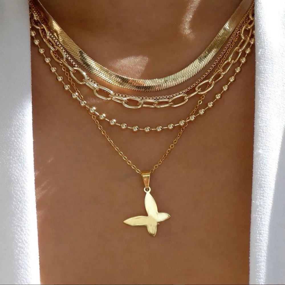 GoldenMystique - Multi-Layer Boho Pendant Necklaces
