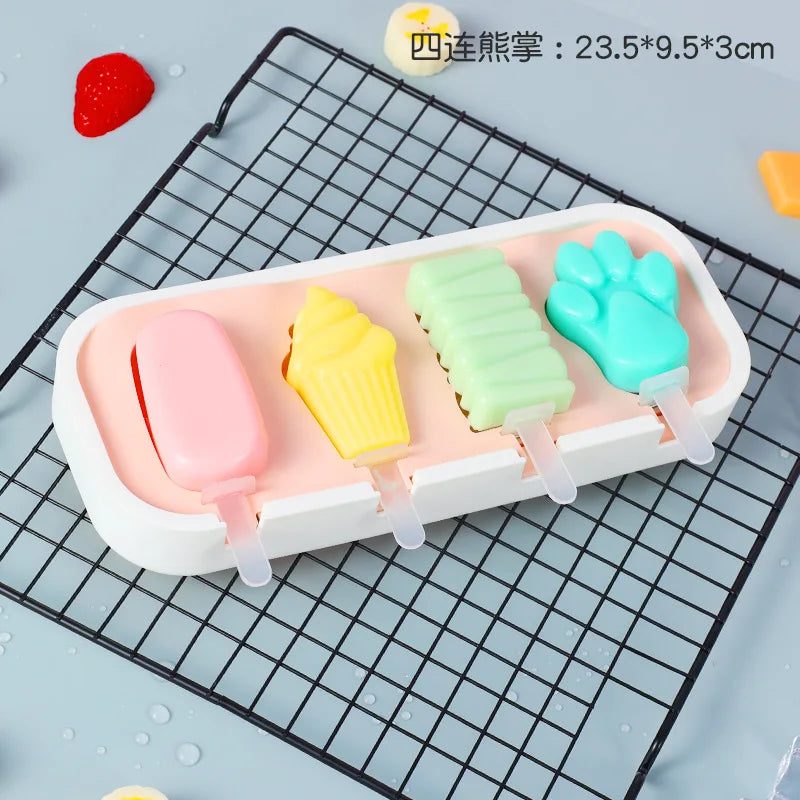 PopsiclePal Set - Popsicles Molds Kids, Baby, Cute Shapes Silicone Mini Popsicle Molds BPA Free Reusable Ice Cream Mold Popsicle Maker Set