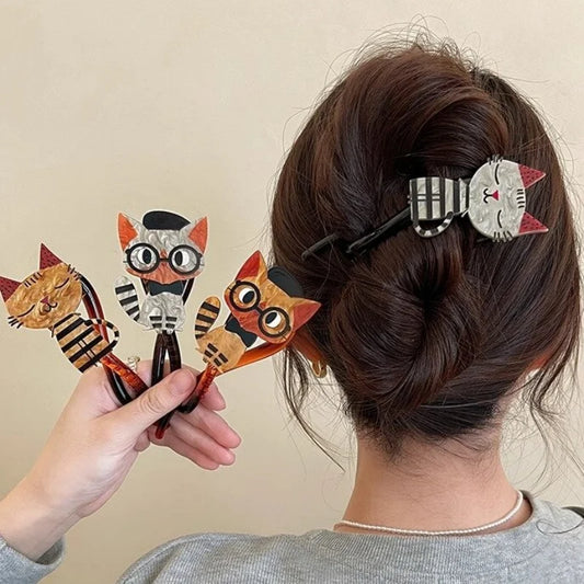 Smart Kitty - Cute cat hairClip twist clip ponytail hairpin