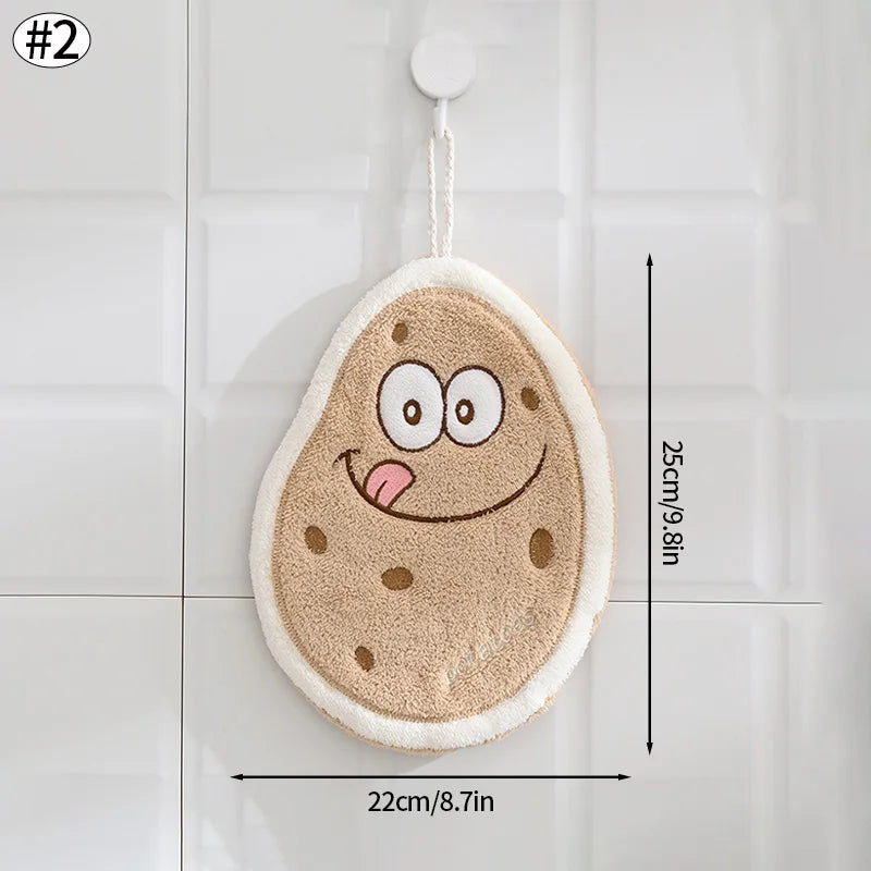 HarvestHug Towels - Cute Hand Towel Cartoon Wipe Handkerchief Rag  Vegetable Shape Towels for Kitchen Bathroom, KidsHanging Towel Soft Dish cloth