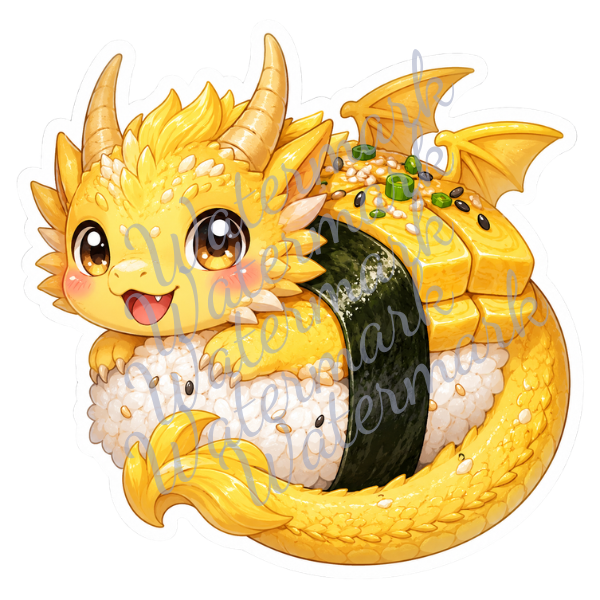 Sushi Dragon Stickers 2 Inch - 2.5 Inch High Quality Sticker Set